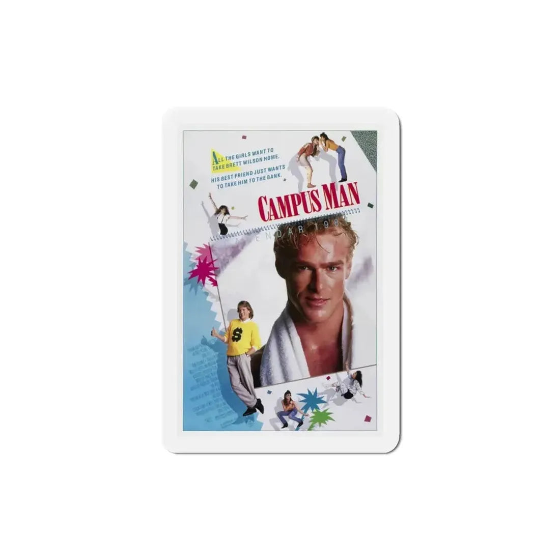 Campus Man 1987 Movie Poster Refrigerator Magnet - The Sticker Space
