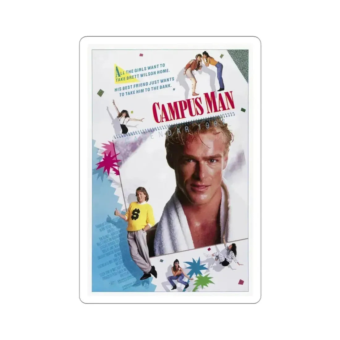 Campus Man 1987 Movie Poster STICKER Vinyl Die-Cut Decal 3 Inch - The Sticker Space