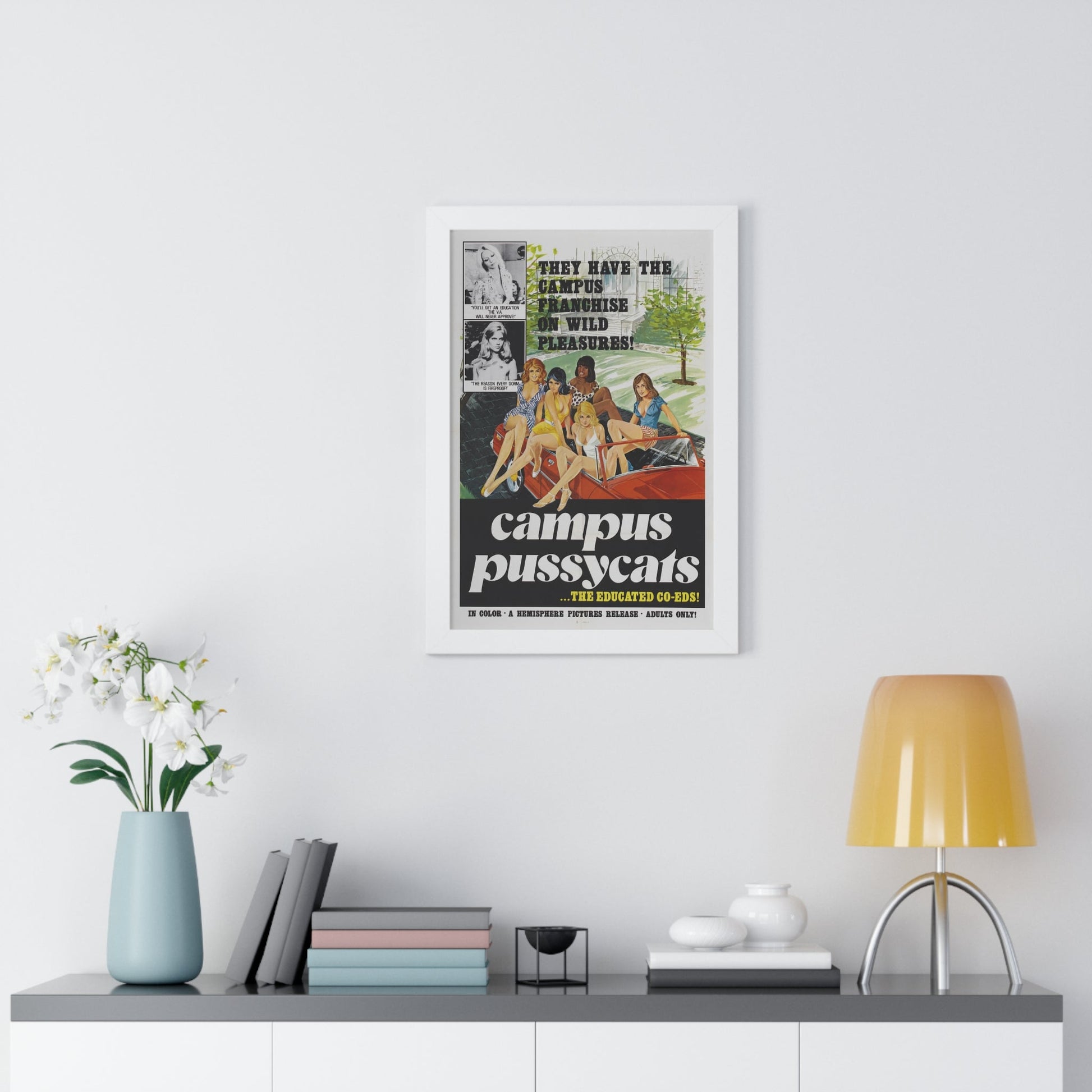 CAMPUS PUSSYCATS 1973 - Framed Movie Poster-The Sticker Space