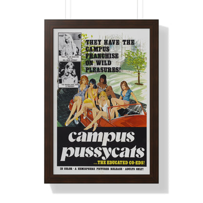 CAMPUS PUSSYCATS 1973 - Framed Movie Poster-16″ x 24″-The Sticker Space