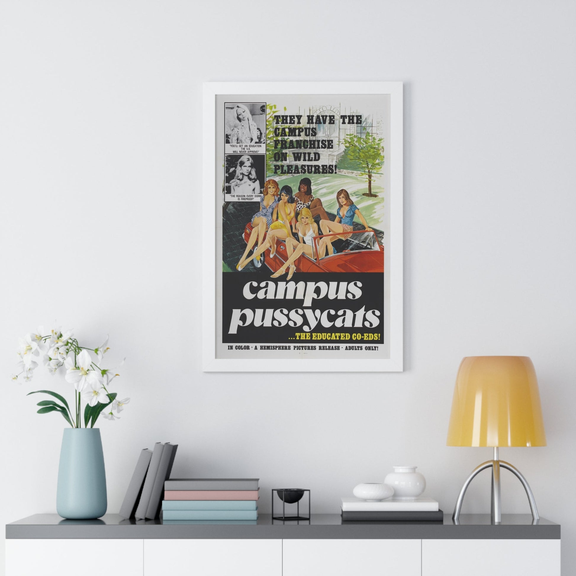 CAMPUS PUSSYCATS 1973 - Framed Movie Poster-The Sticker Space