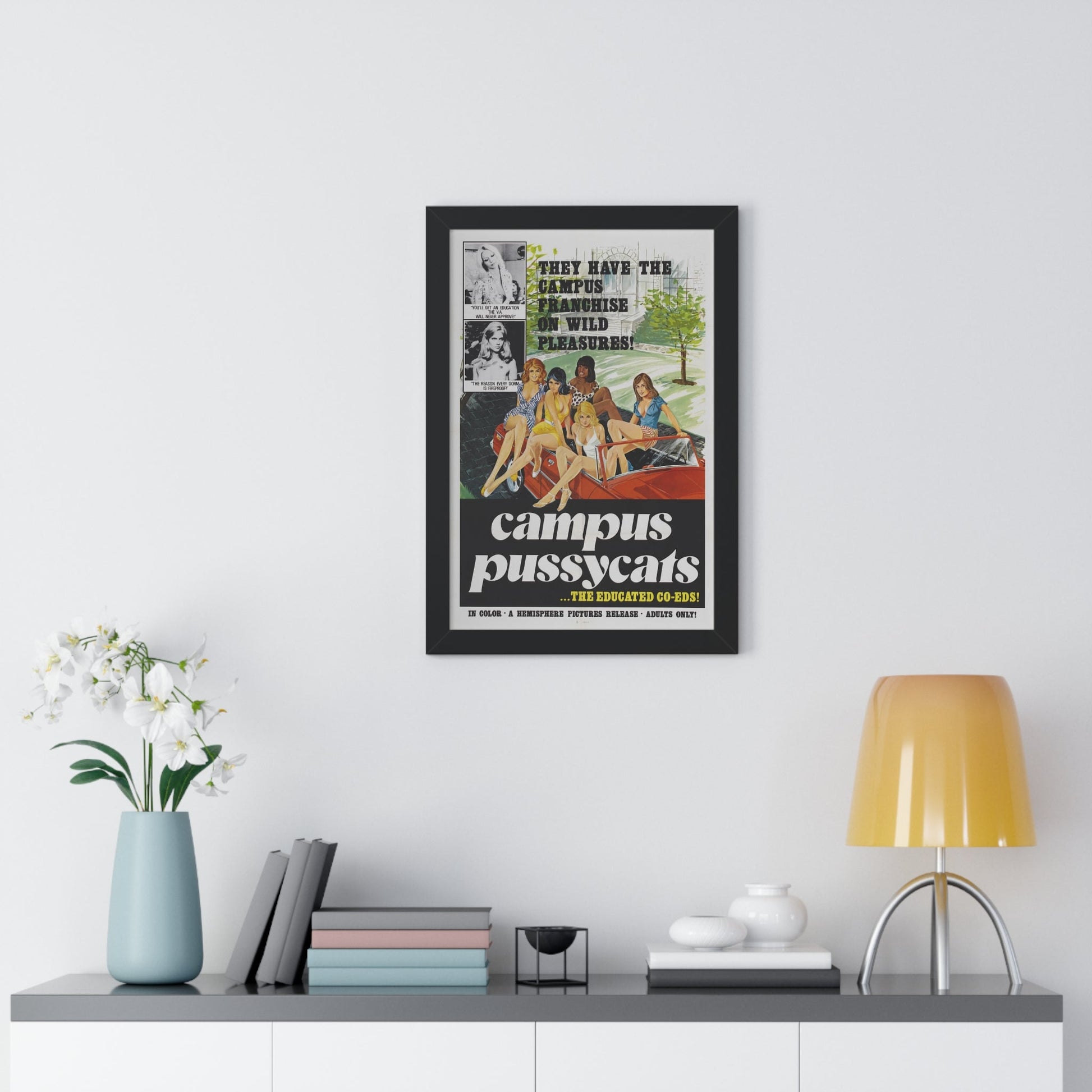 CAMPUS PUSSYCATS 1973 - Framed Movie Poster-The Sticker Space