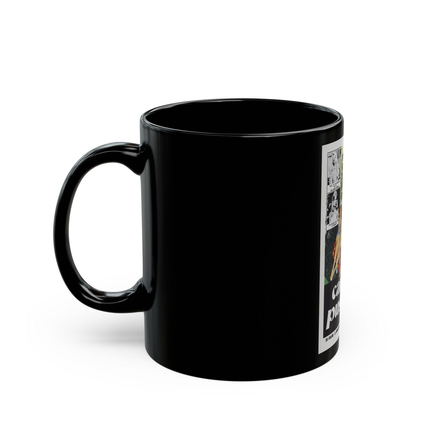 CAMPUS PUSSYCATS 1973 Movie Poster - Black Coffee Mug-The Sticker Space