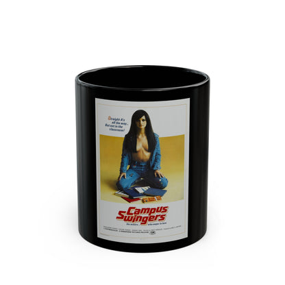 CAMPUS SWINGERS 1972 Movie Poster - Black Coffee Mug-11oz-The Sticker Space