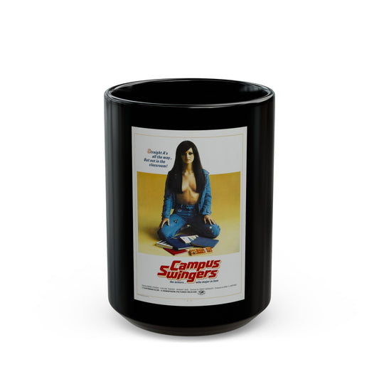 CAMPUS SWINGERS 1972 Movie Poster - Black Coffee Mug-15oz-The Sticker Space