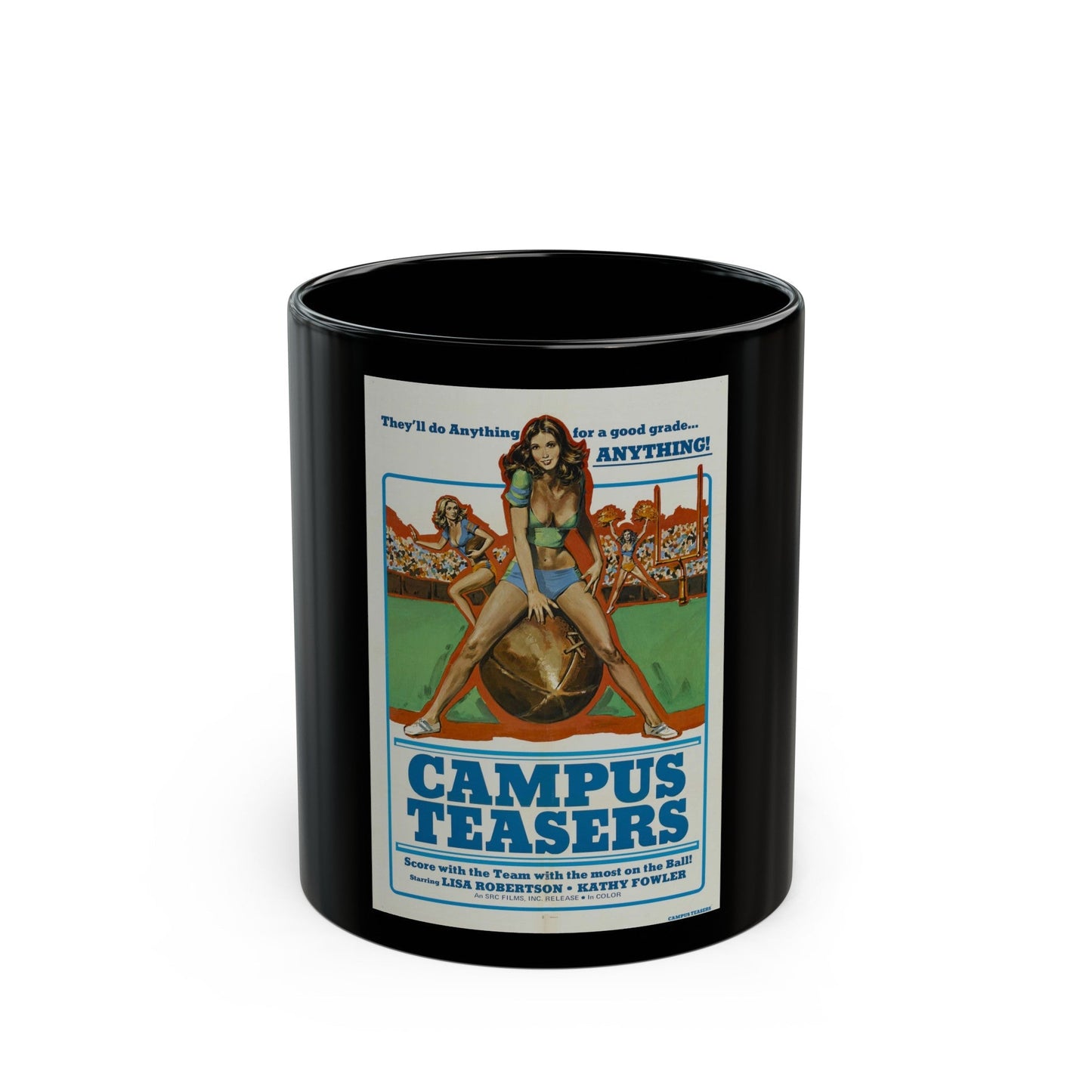 CAMPUS TEASERS 1970 Movie Poster - Black Coffee Mug-11oz-The Sticker Space