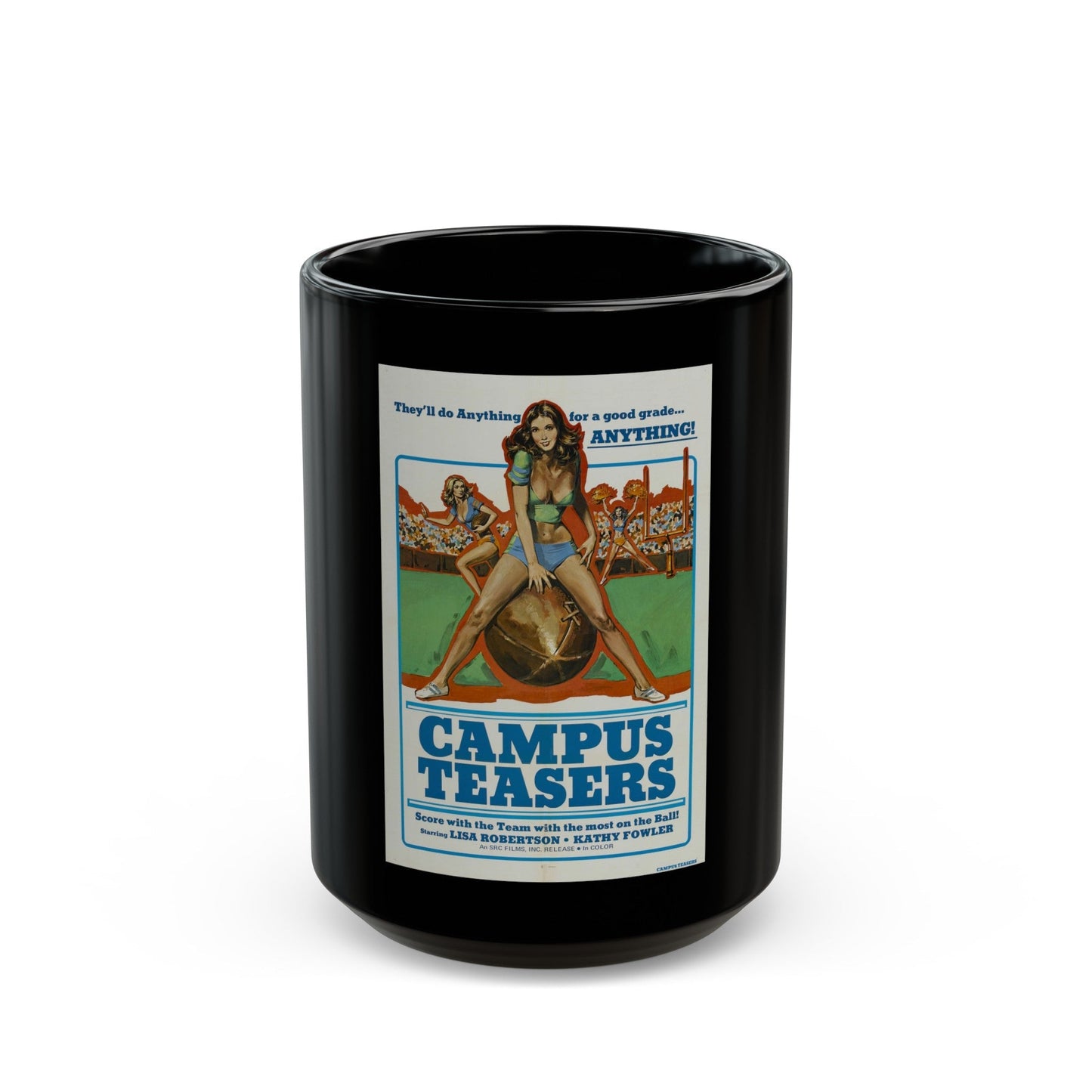 CAMPUS TEASERS 1970 Movie Poster - Black Coffee Mug-15oz-The Sticker Space