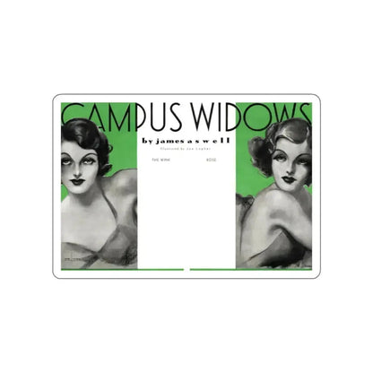 Campus Widows, College Humor and Sense, December 1933 (Magazine Illustration) STICKER Vinyl Die-Cut Decal - The Sticker Space