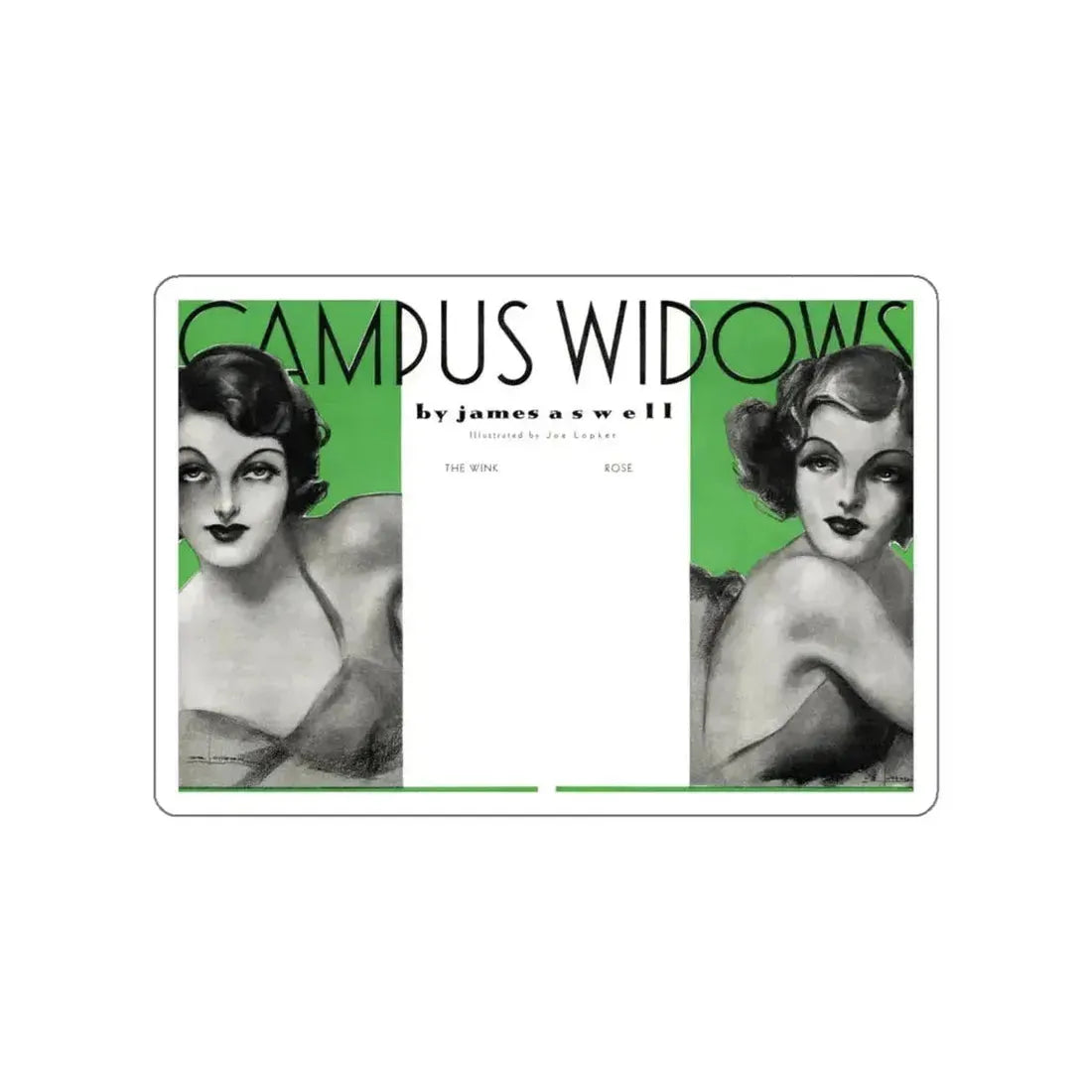 Campus Widows, College Humor and Sense, December 1933 (Magazine Illustration) STICKER Vinyl Die-Cut Decal - The Sticker Space