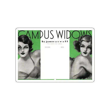 Campus Widows, College Humor and Sense, December 1933 (Magazine Illustration) STICKER Vinyl Die-Cut Decal White Die-Cut 2 Inch - The Sticker Space