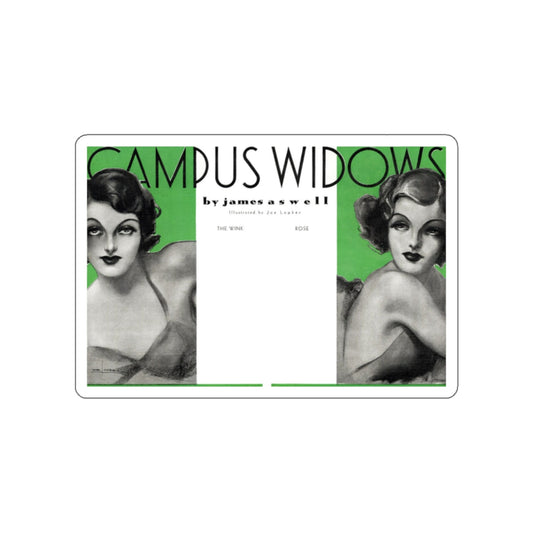 Campus Widows, College Humor and Sense, December 1933 (Magazine Illustration) STICKER Vinyl Die-Cut Decal-White-The Sticker Space