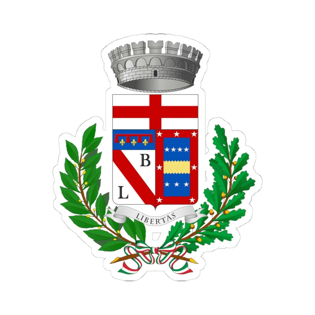 Camugnano-Stemma (Italy) (Coat of Arms) STICKER Vinyl Kiss-Cut Decal 4 Inch White - The Sticker Space