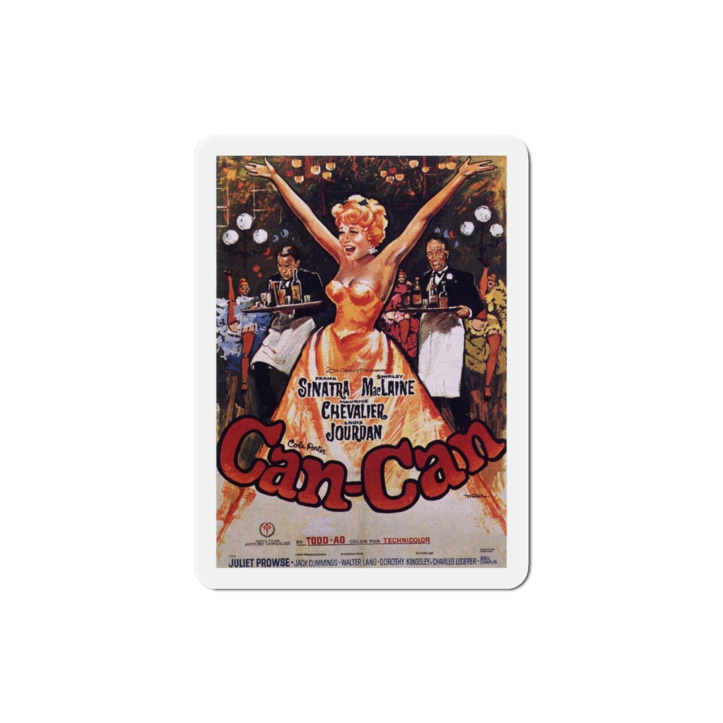 Can Can 1960 Movie Poster Die-Cut Magnet-3 Inch-The Sticker Space