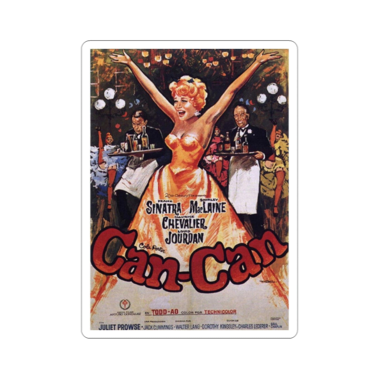 Can Can 1960 Movie Poster STICKER Vinyl Die-Cut Decal-2 Inch-The Sticker Space