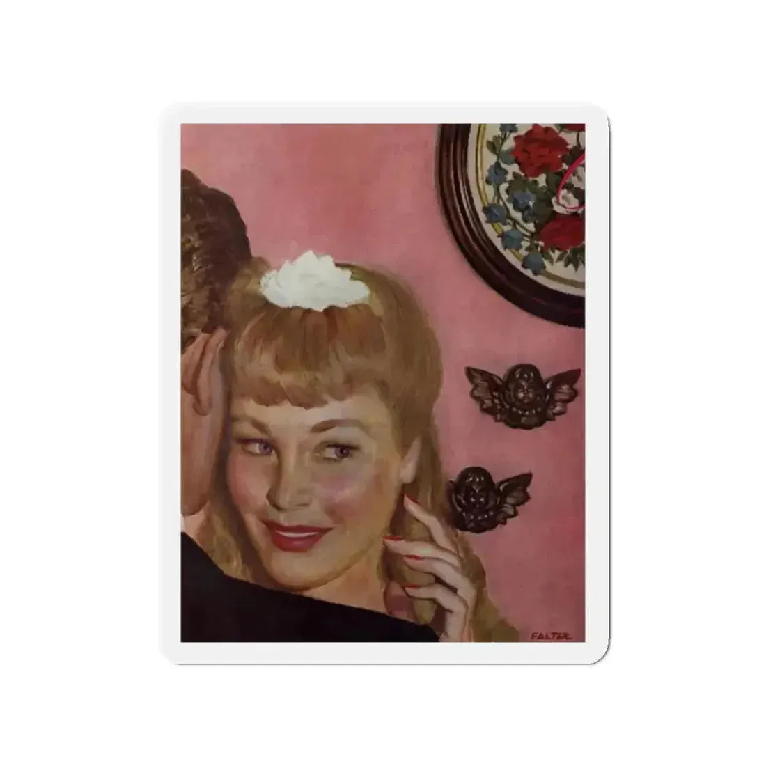 Can she Bake a Cherry Pie, Ladies' Home Journal, December 1941 (Magazine Illustration) Refrigerator Magnet - The Sticker Space