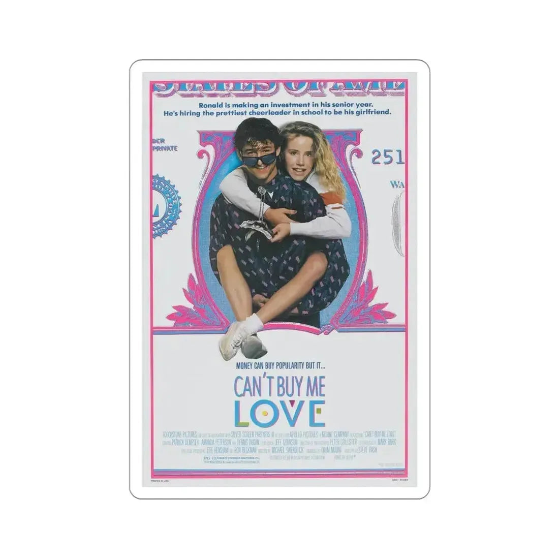Can't Buy Me Love 1987 Movie Poster STICKER Vinyl Die-Cut Decal - The Sticker Space