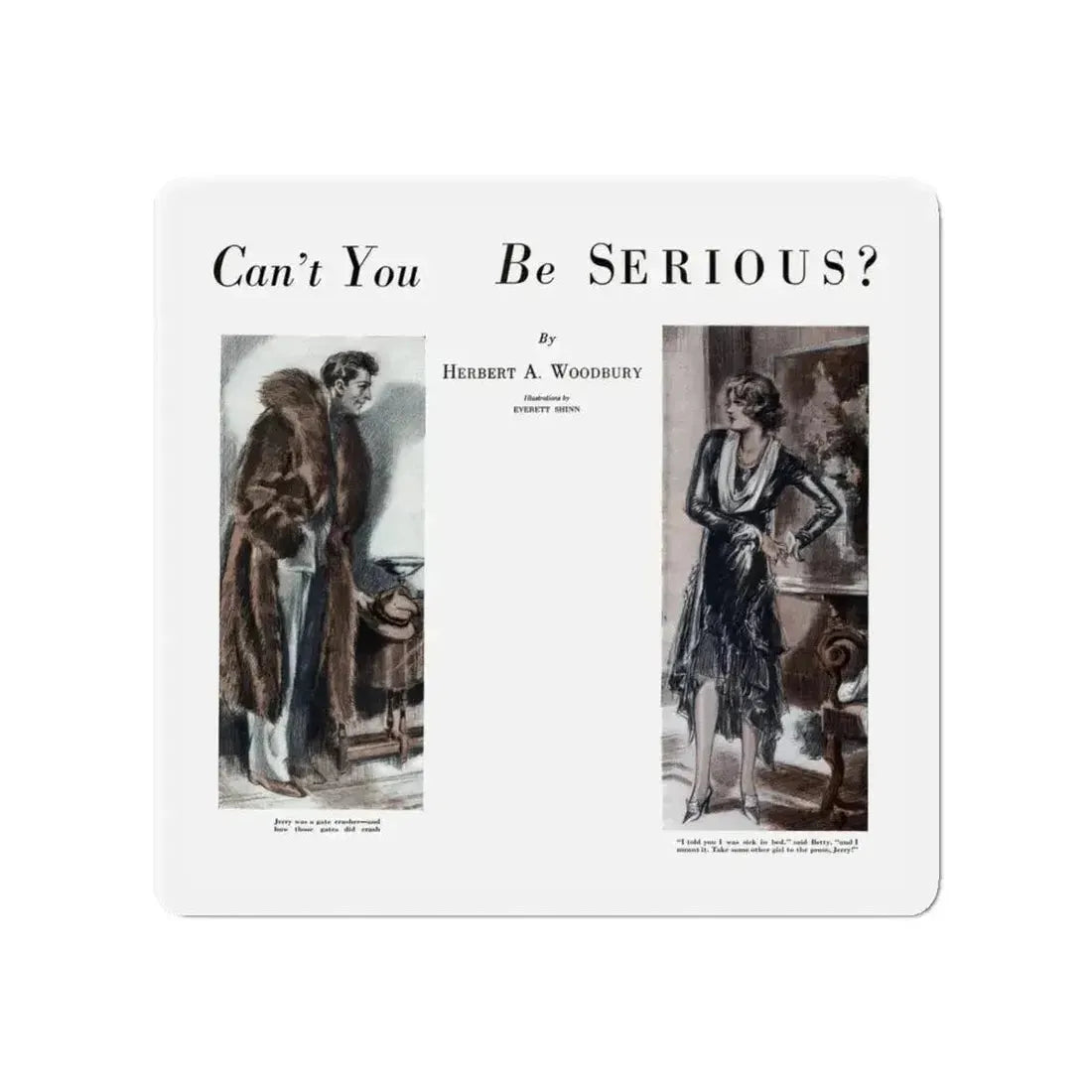Can't You Be Serious (1), Smart Set Magazine, February 1930 (Magazine Illustration) Refrigerator Magnet - The Sticker Space