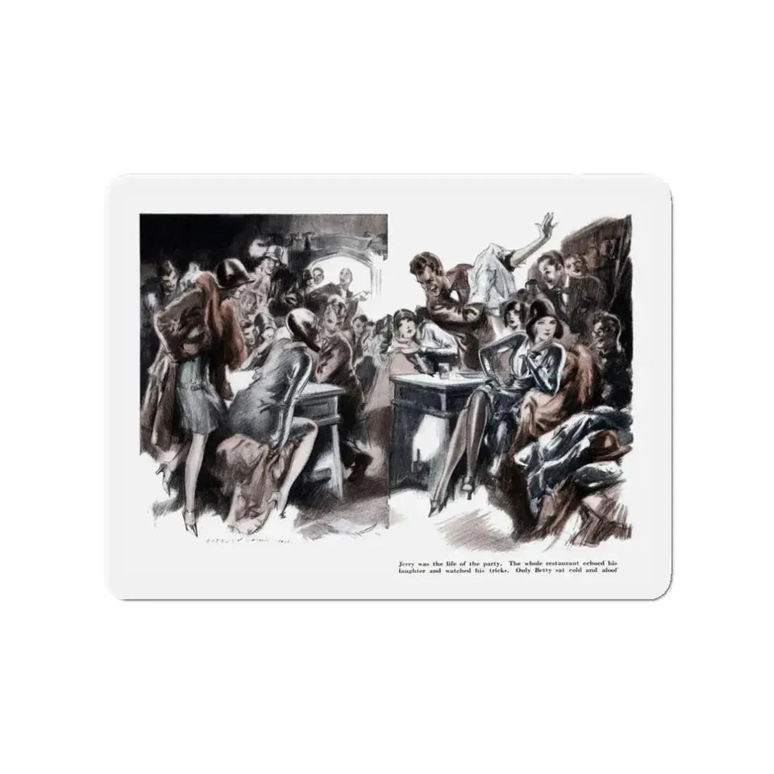 Can't You Be Serious (2), Smart Set Magazine, February 1930 (Magazine Illustration) Refrigerator Magnet 3 Inch - The Sticker Space