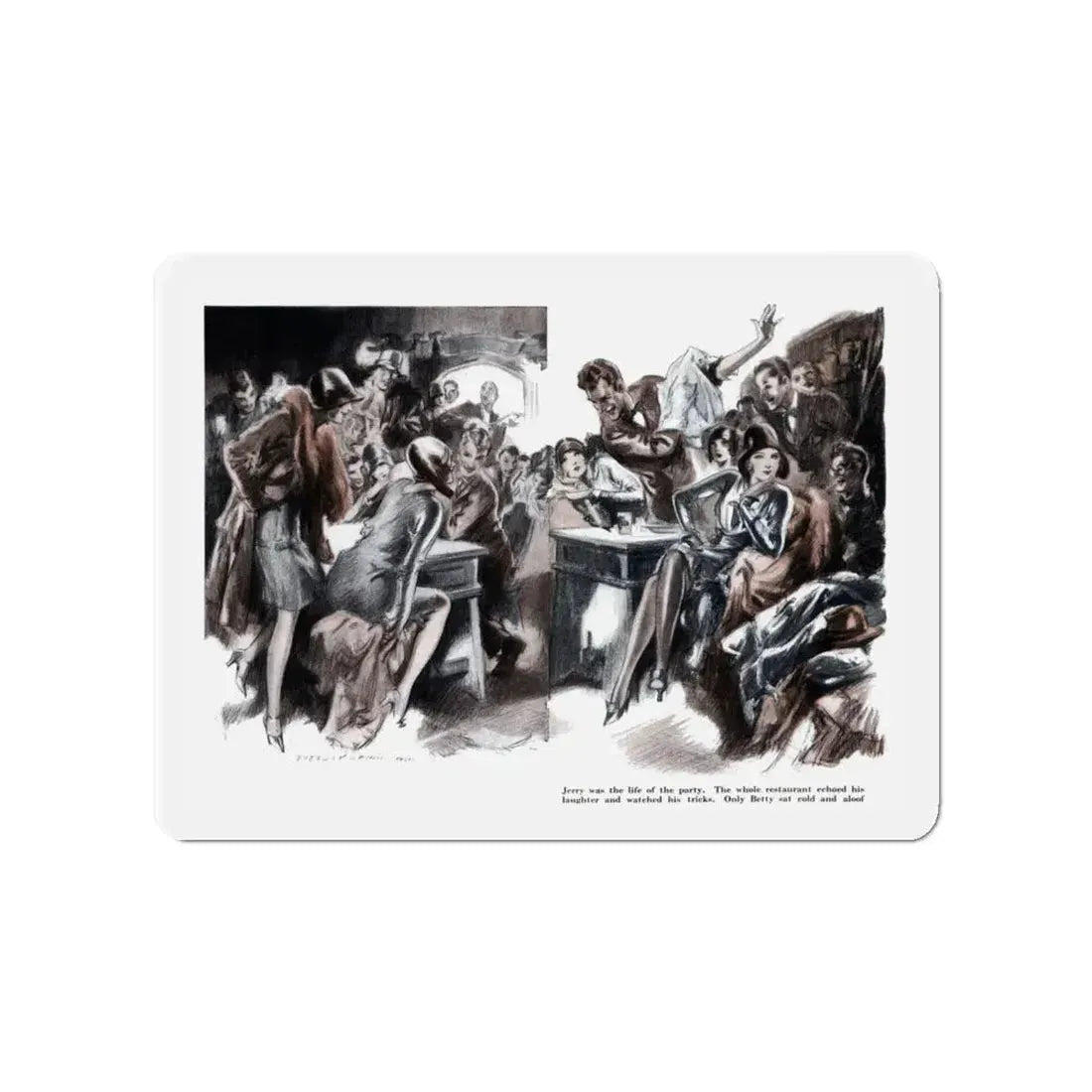 Can't You Be Serious (2), Smart Set Magazine, February 1930 (Magazine Illustration) Refrigerator Magnet 4 Inch - The Sticker Space