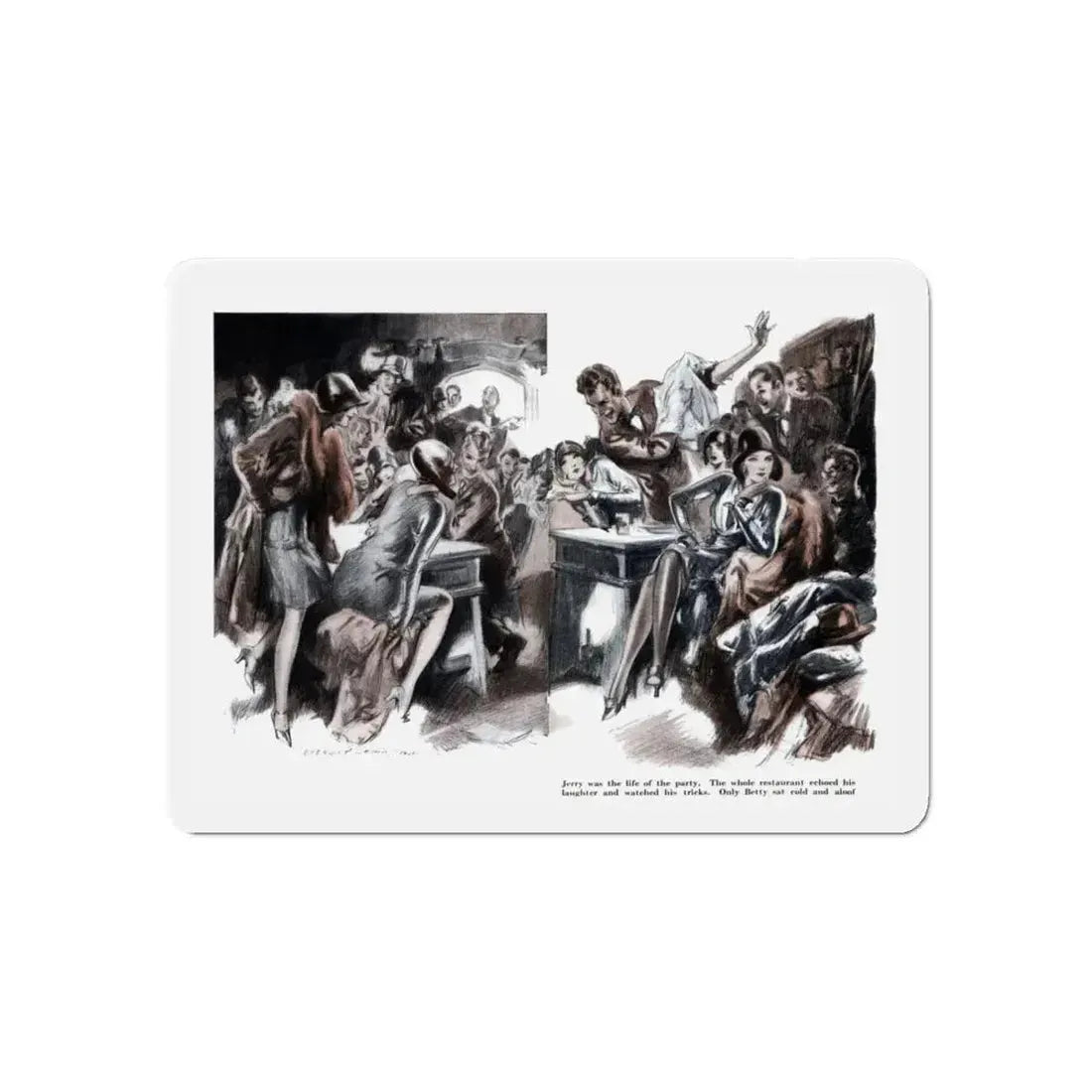 Can't You Be Serious (2), Smart Set Magazine, February 1930 (Magazine Illustration) Refrigerator Magnet 6 Inch - The Sticker Space