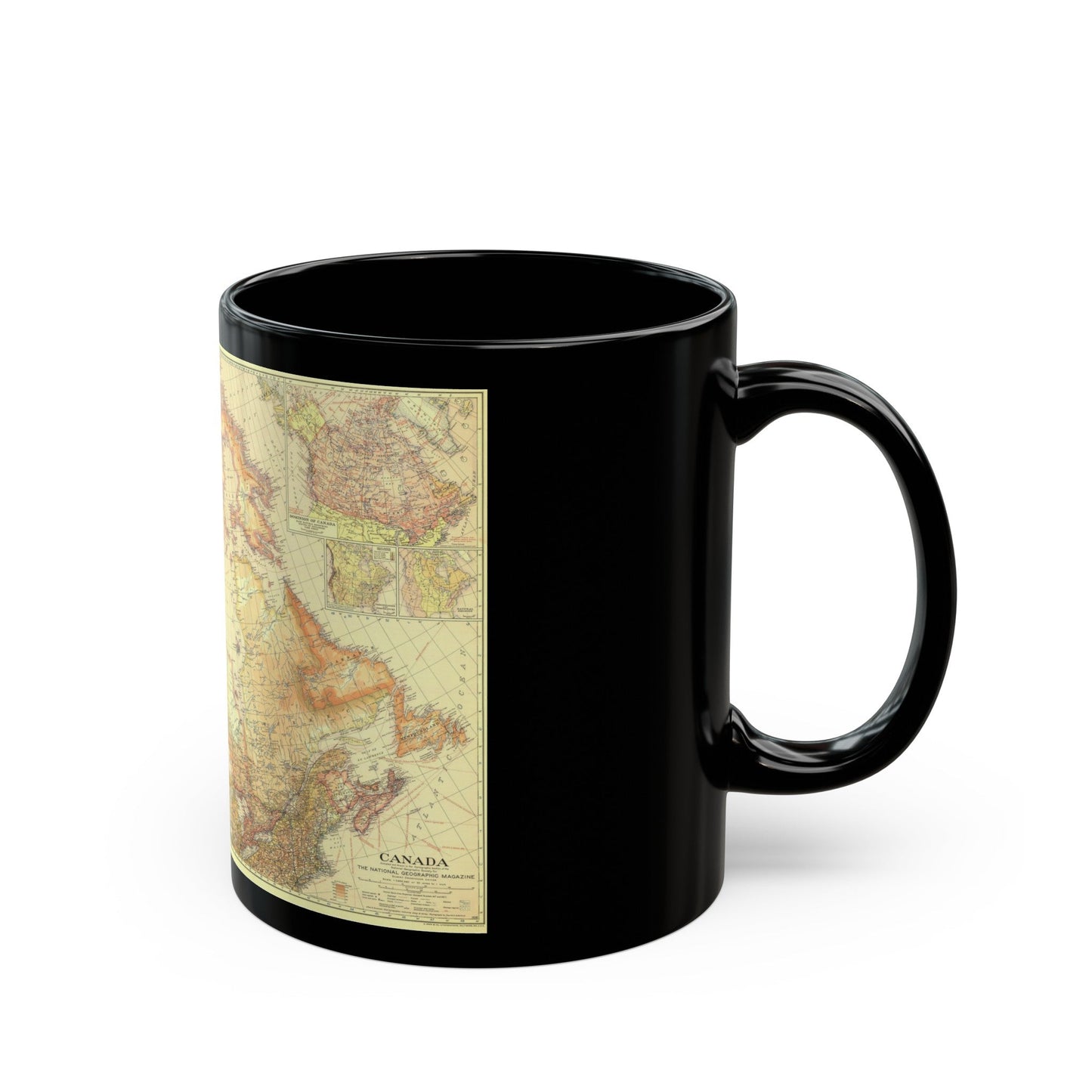 Canada (1936) (Map) Black Coffee Mug-The Sticker Space