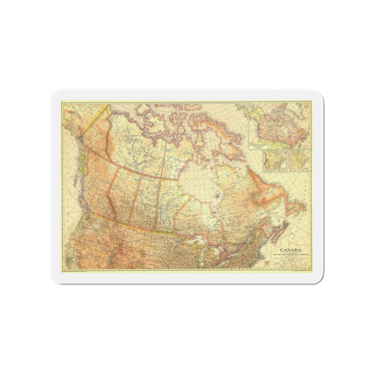 Canada (1936) (Map) Refrigerator Magnet-3" x 3"-The Sticker Space