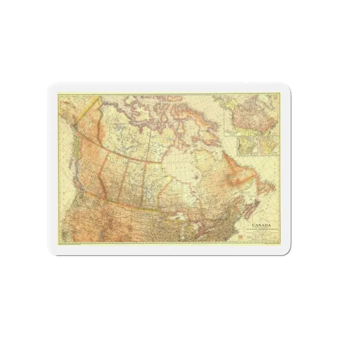 Canada (1936) (Map) Refrigerator Magnet 4 Inch - The Sticker Space