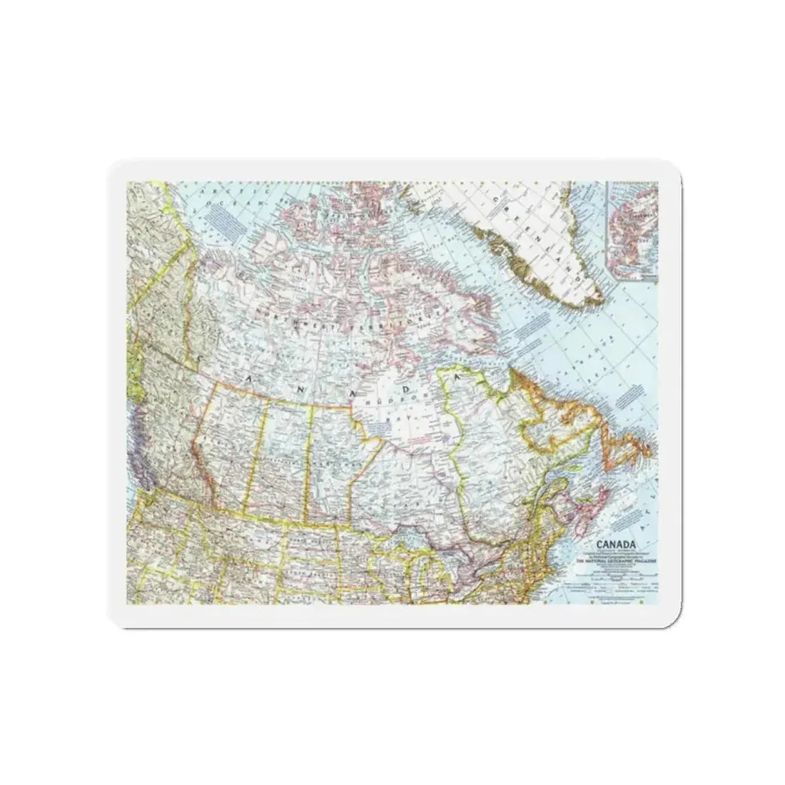 Canada (1961) (Map) Refrigerator Magnet 2 Inch - The Sticker Space