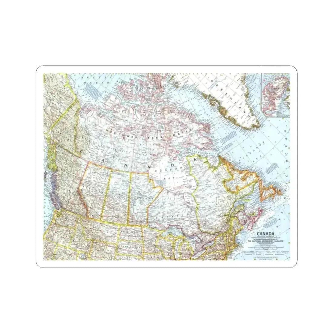 Canada (1961) (Map) STICKER Vinyl Kiss-Cut Decal 2 Inch White - The Sticker Space