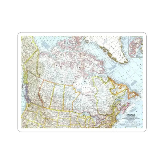 Canada (1961) (Map) STICKER Vinyl Kiss-Cut Decal 2 Inch White - The Sticker Space