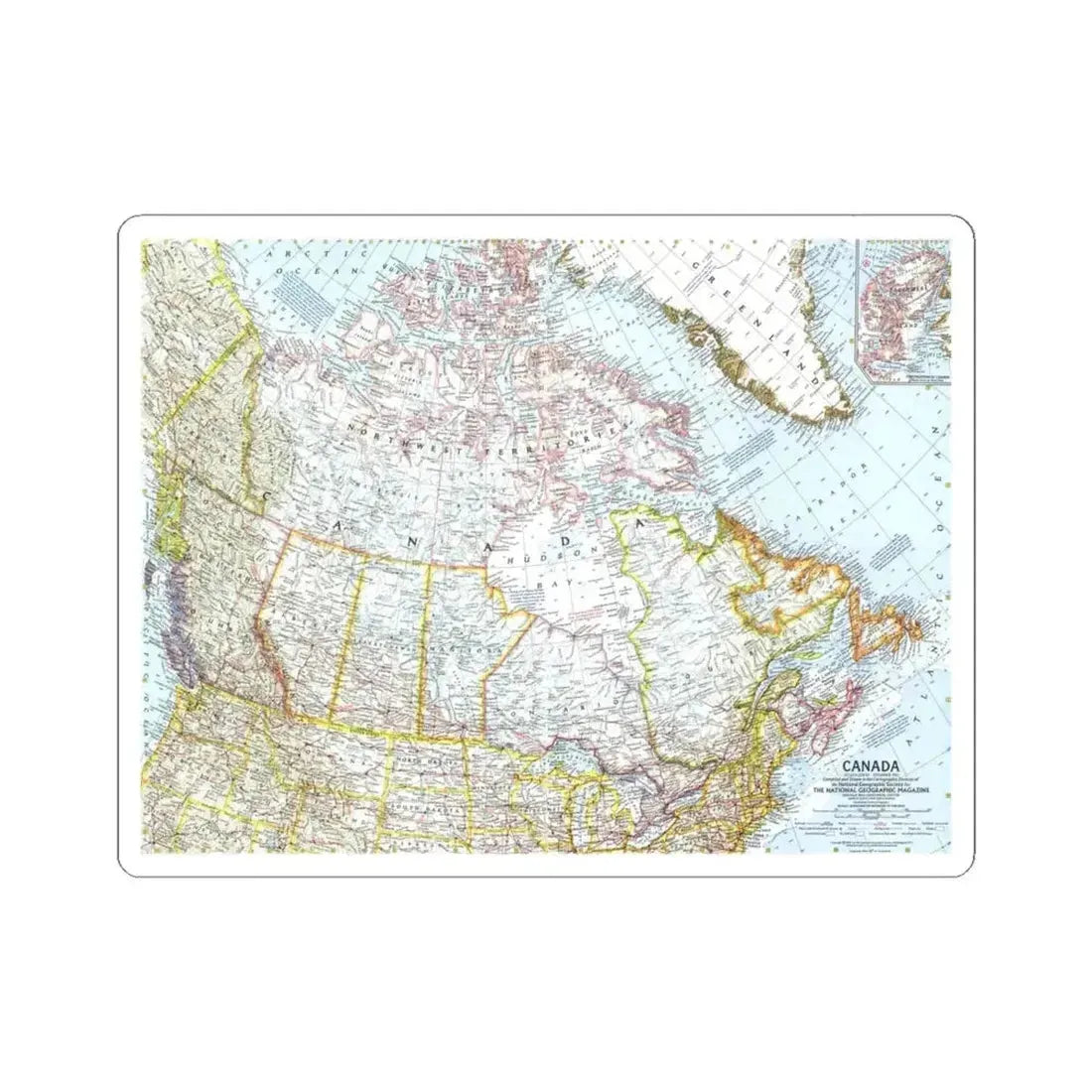 Canada (1961) (Map) STICKER Vinyl Kiss-Cut Decal 4 Inch White - The Sticker Space