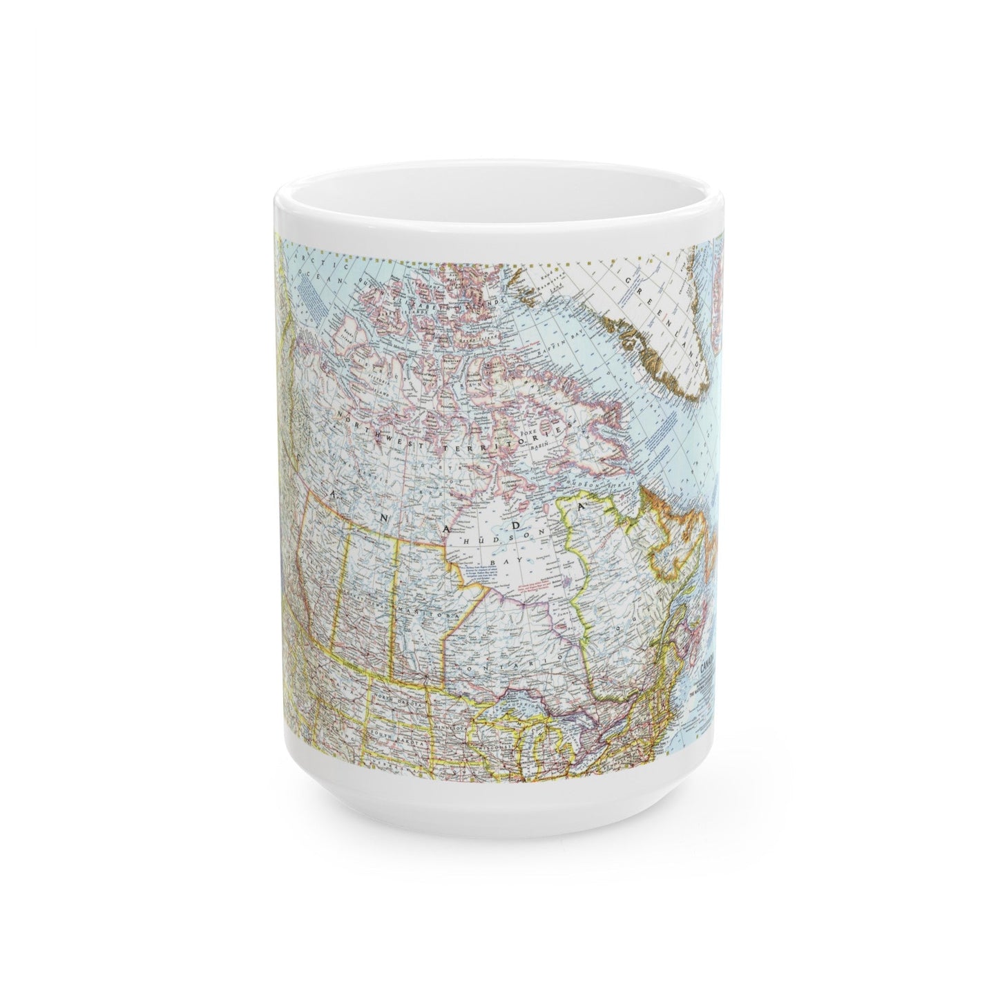 Canada (1961) (Map) White Coffee Mug-15oz-The Sticker Space