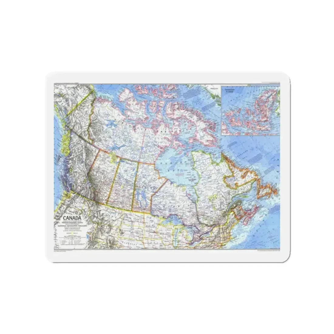 Canada (1972) (Map) Refrigerator Magnet 2 Inch - The Sticker Space
