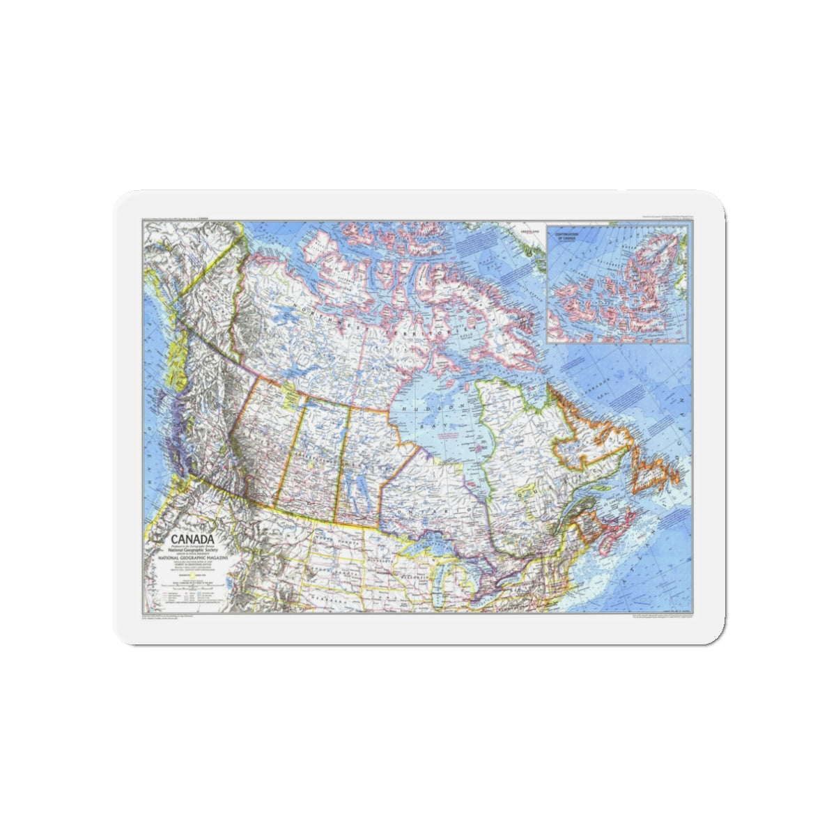 Canada (1972) (Map) Refrigerator Magnet-3" x 3"-The Sticker Space