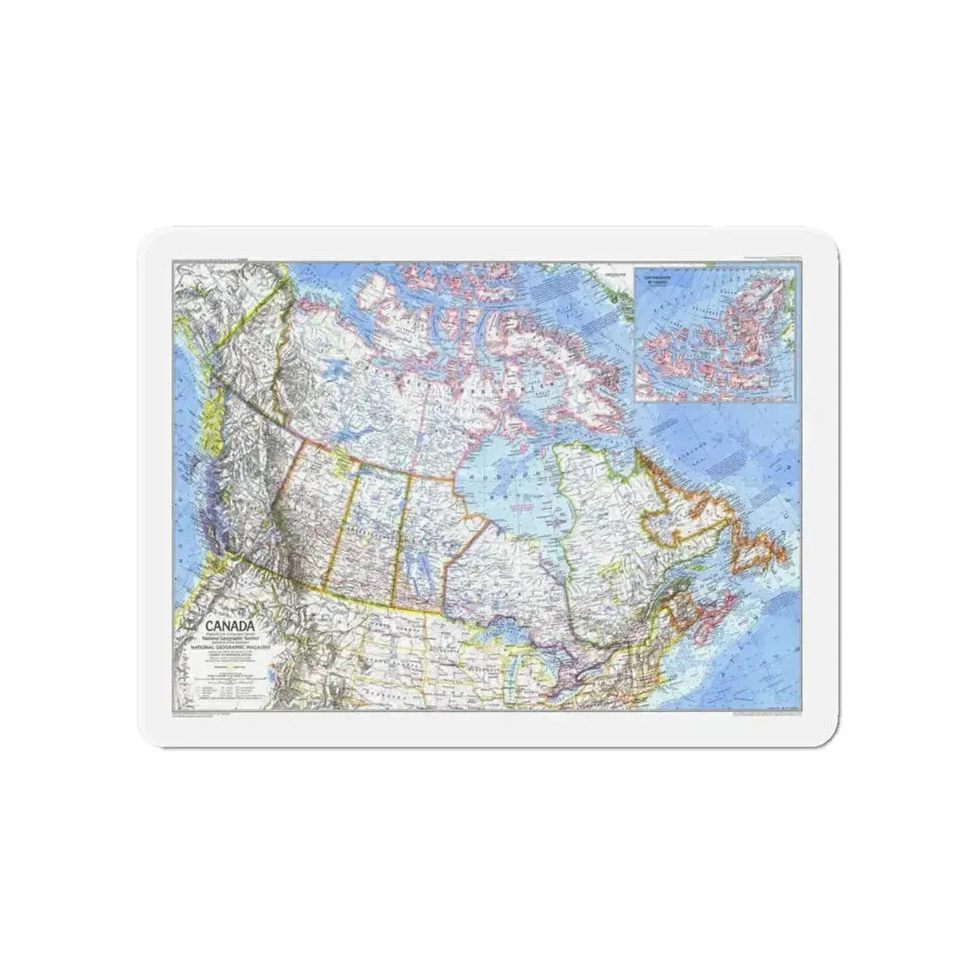 Canada (1972) (Map) Refrigerator Magnet 4 Inch - The Sticker Space