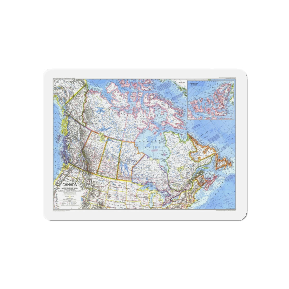 Canada (1972) (Map) Refrigerator Magnet-5" x 5"-The Sticker Space