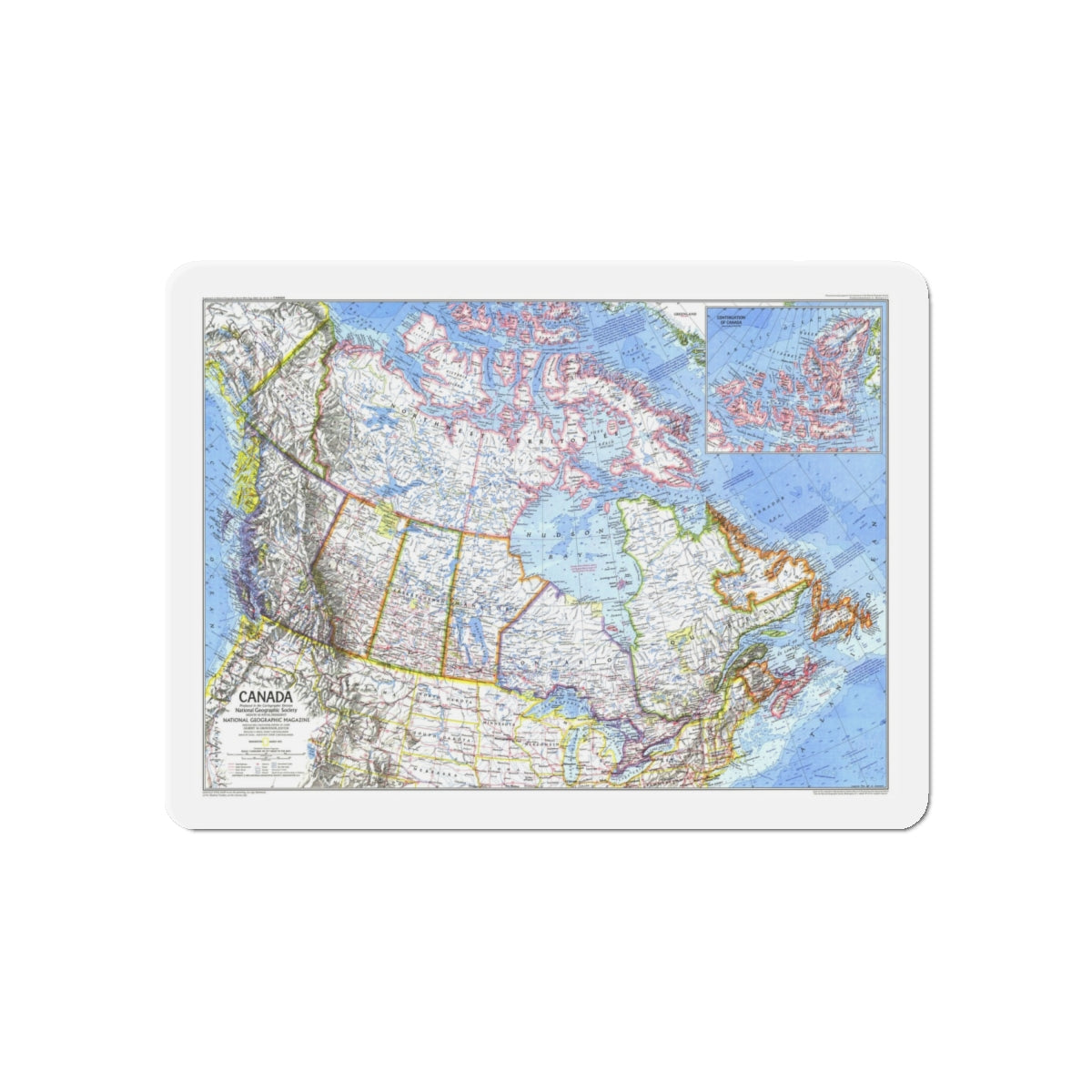 Canada (1972) (Map) Refrigerator Magnet-6 × 6"-The Sticker Space