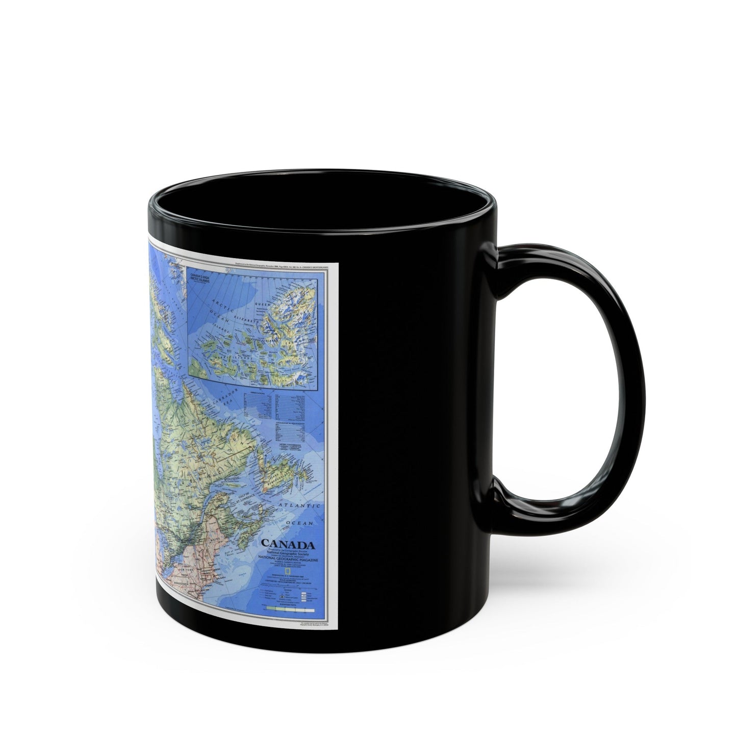 Canada (1985) (Map) Black Coffee Mug-The Sticker Space