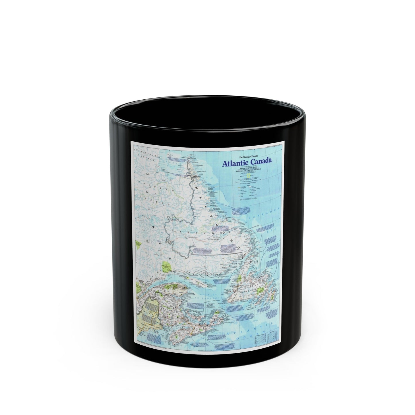 Canada - Atlantic 1 (1992) (Map) Black Coffee Mug-11oz-The Sticker Space