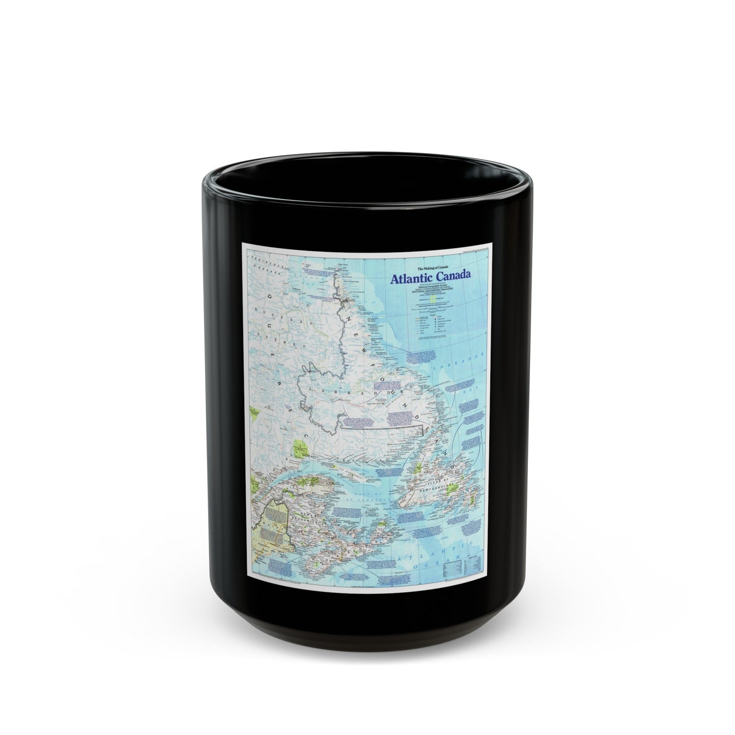 Canada - Atlantic 1 (1992) (Map) Black Coffee Mug-15oz-The Sticker Space