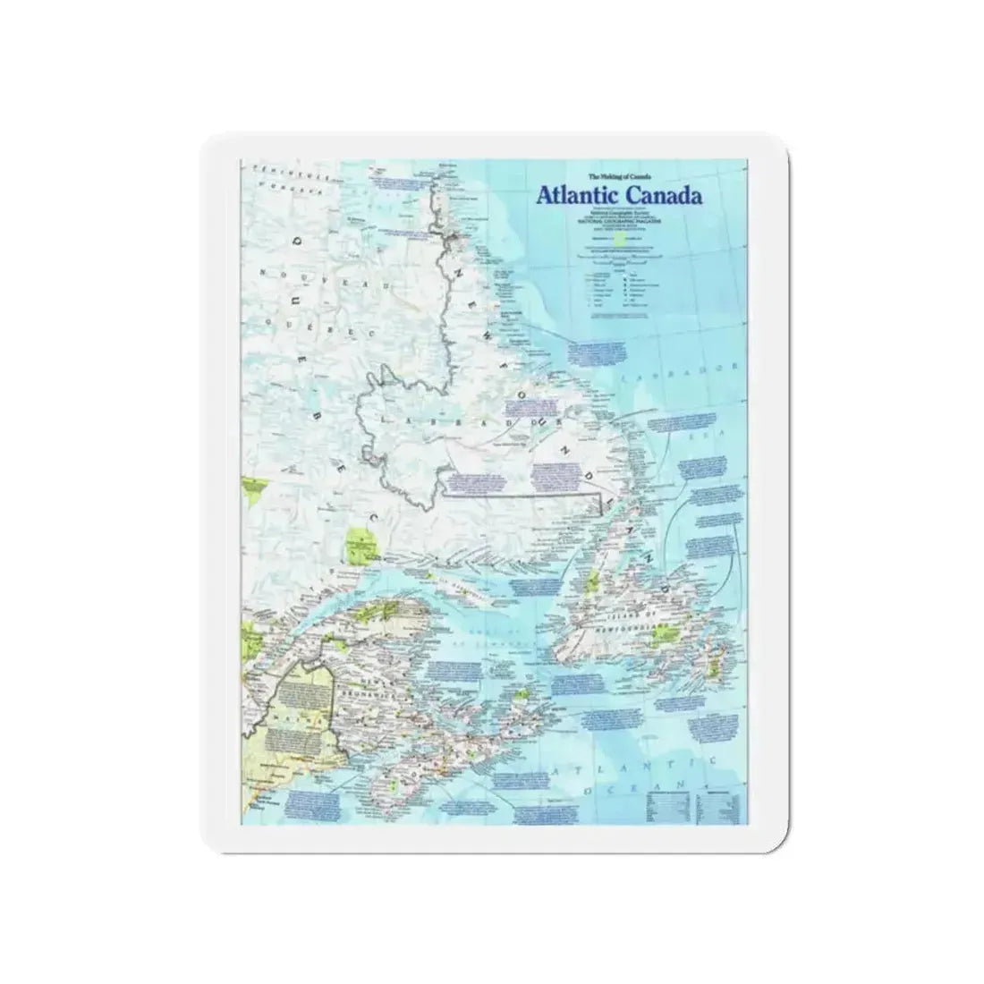 Canada - Atlantic 1 (1992) (Map) Refrigerator Magnet 2 Inch - The Sticker Space