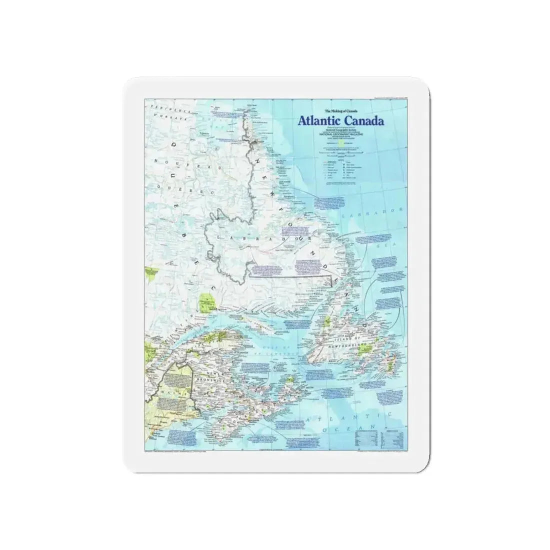 Canada - Atlantic 1 (1992) (Map) Refrigerator Magnet 4 Inch - The Sticker Space