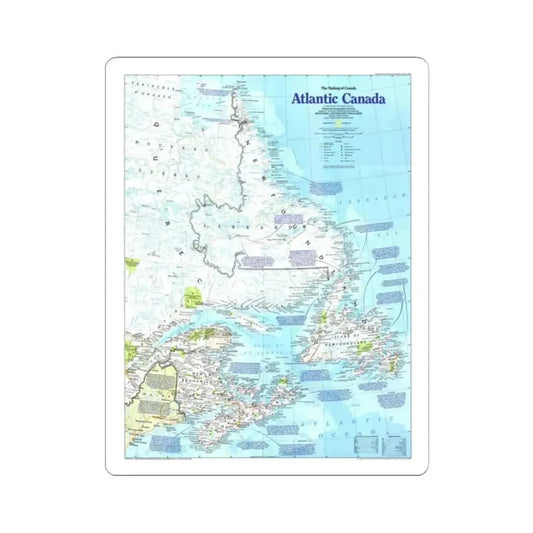 Canada - Atlantic 1 (1992) (Map) STICKER Vinyl Kiss-Cut Decal 2 Inch White - The Sticker Space