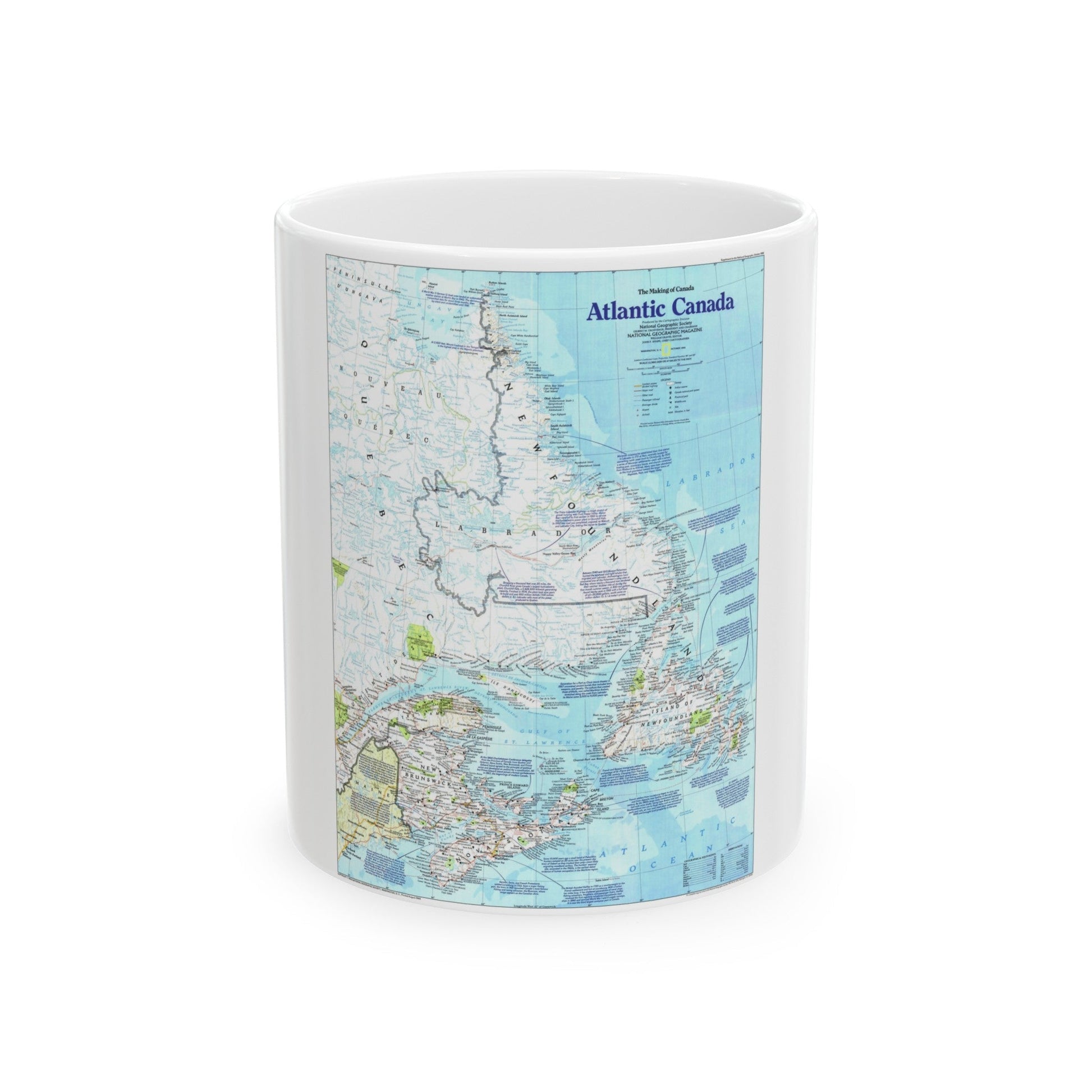 Canada - Atlantic 1 (1992) (Map) White Coffee Mug-11oz-The Sticker Space