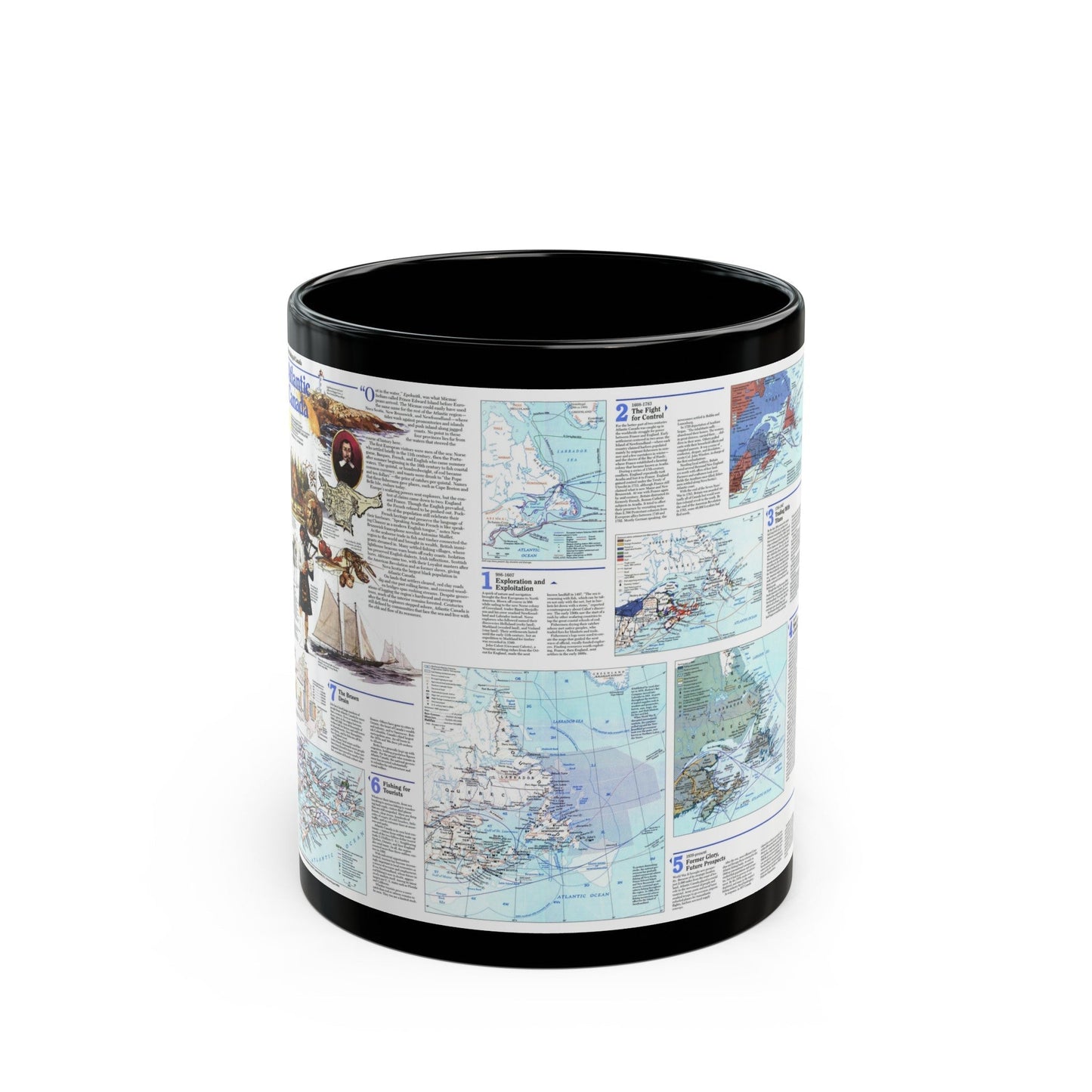 Canada - Atlantic 2 (1993) (Map) Black Coffee Mug-11oz-The Sticker Space