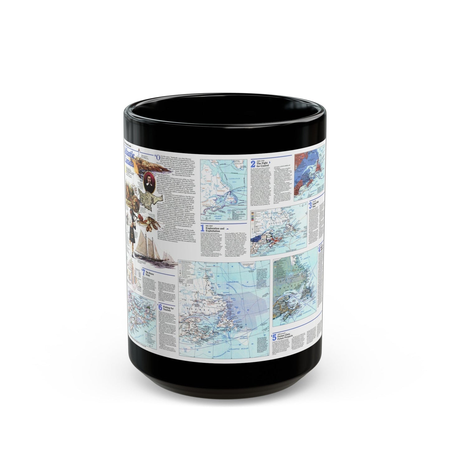 Canada - Atlantic 2 (1993) (Map) Black Coffee Mug-15oz-The Sticker Space