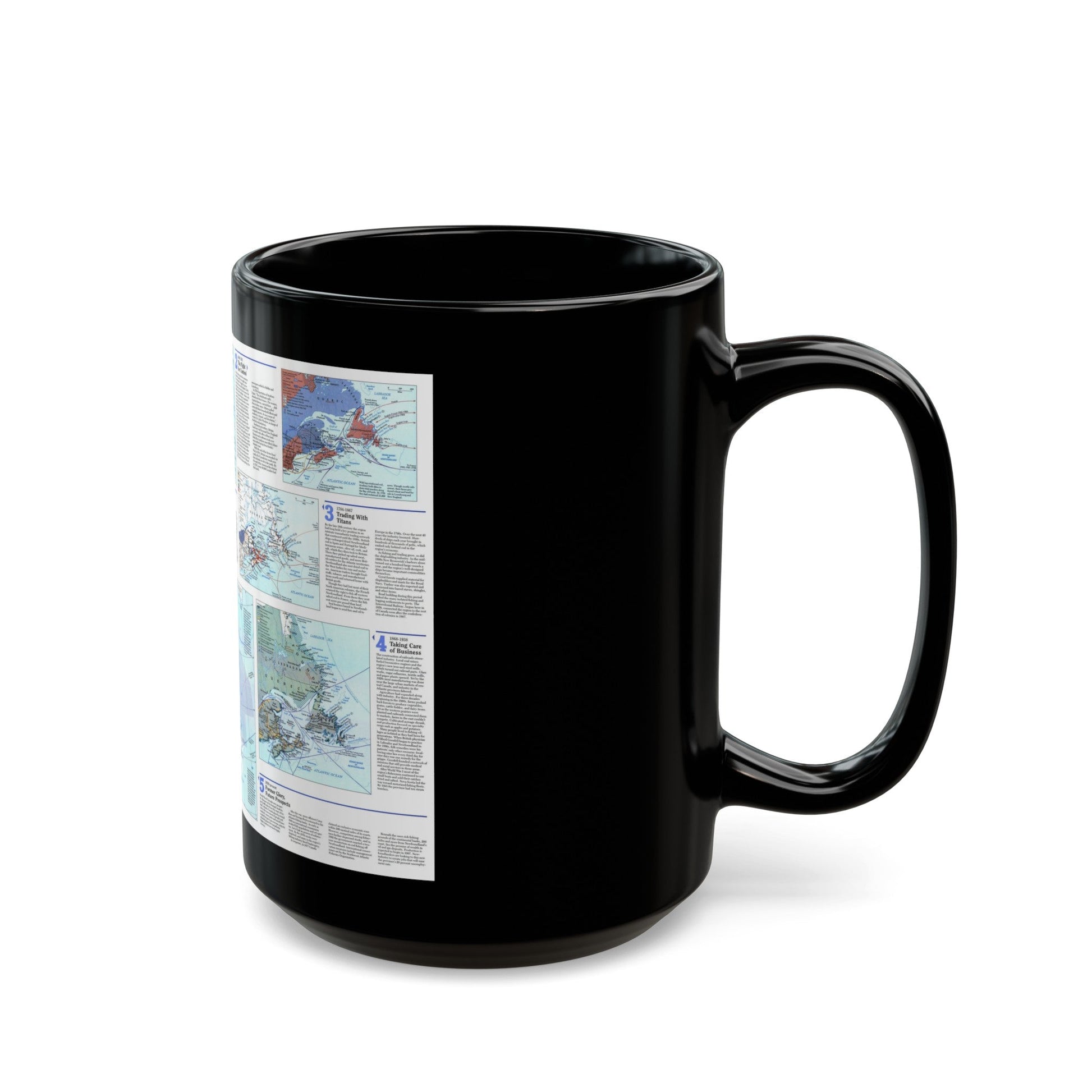 Canada - Atlantic 2 (1993) (Map) Black Coffee Mug-The Sticker Space