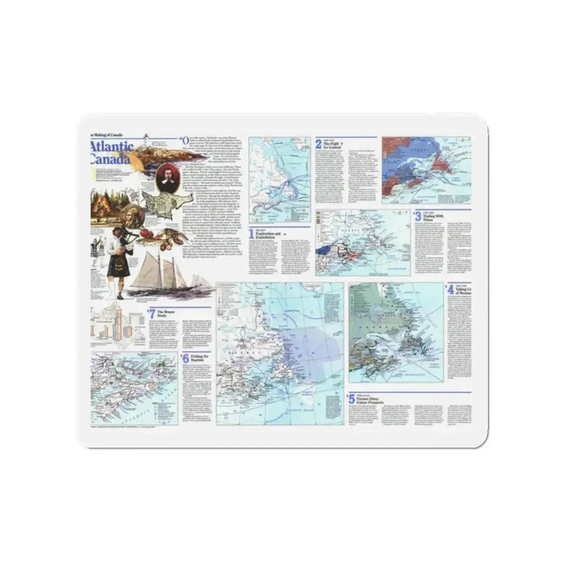 Canada - Atlantic 2 (1993) (Map) Refrigerator Magnet 2 Inch - The Sticker Space