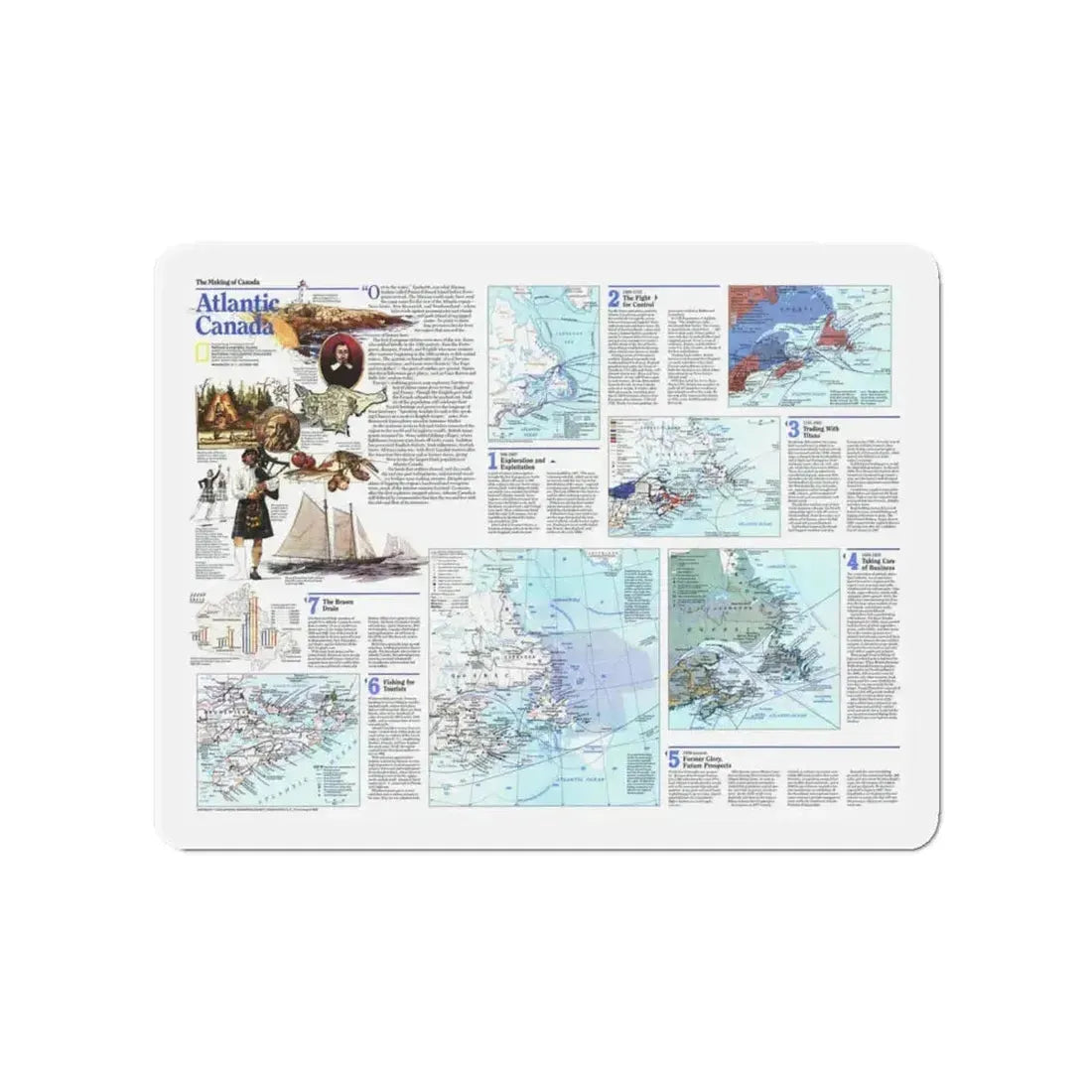 Canada - Atlantic 2 (1993) (Map) Refrigerator Magnet 4 Inch - The Sticker Space