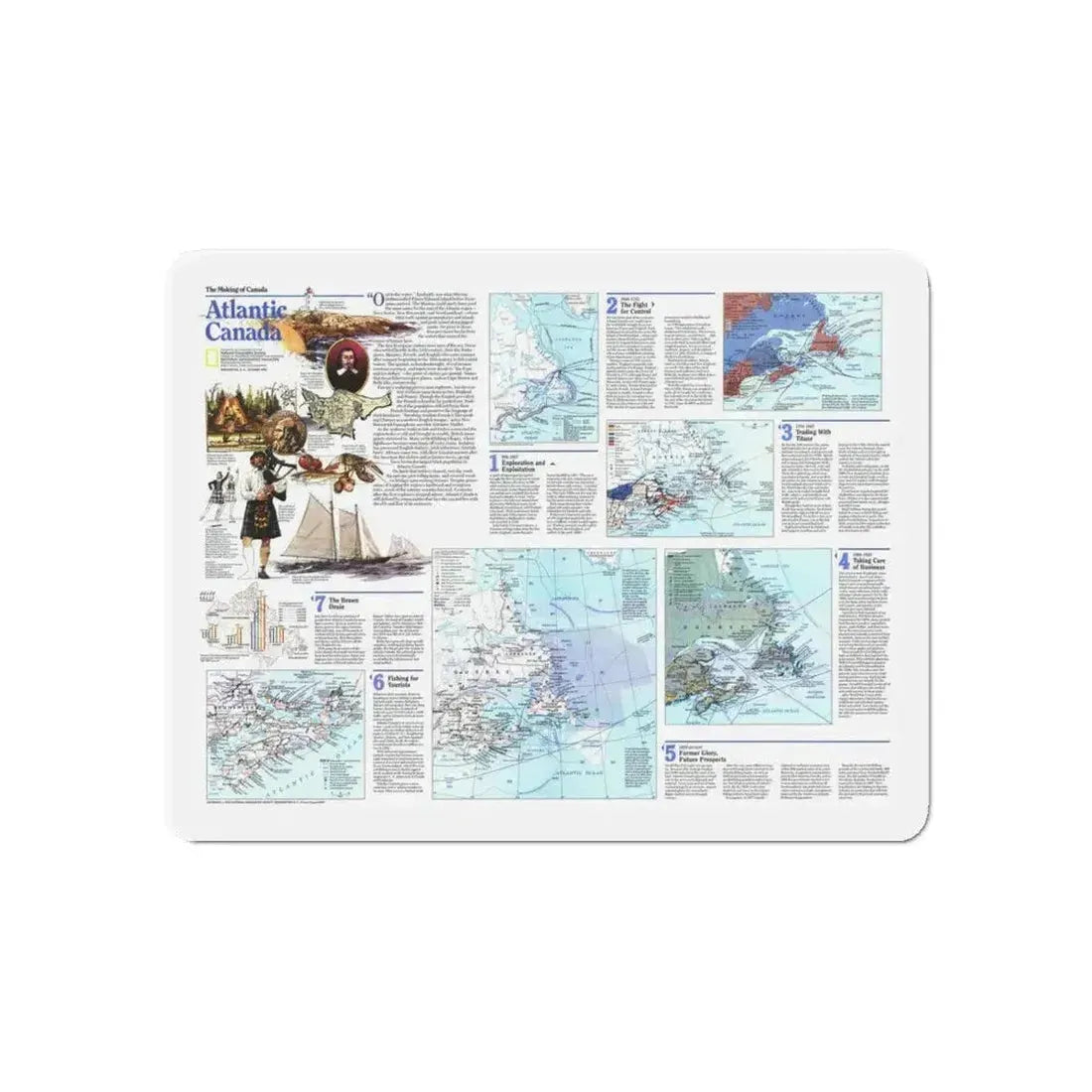 Canada - Atlantic 2 (1993) (Map) Refrigerator Magnet 6 Inch - The Sticker Space